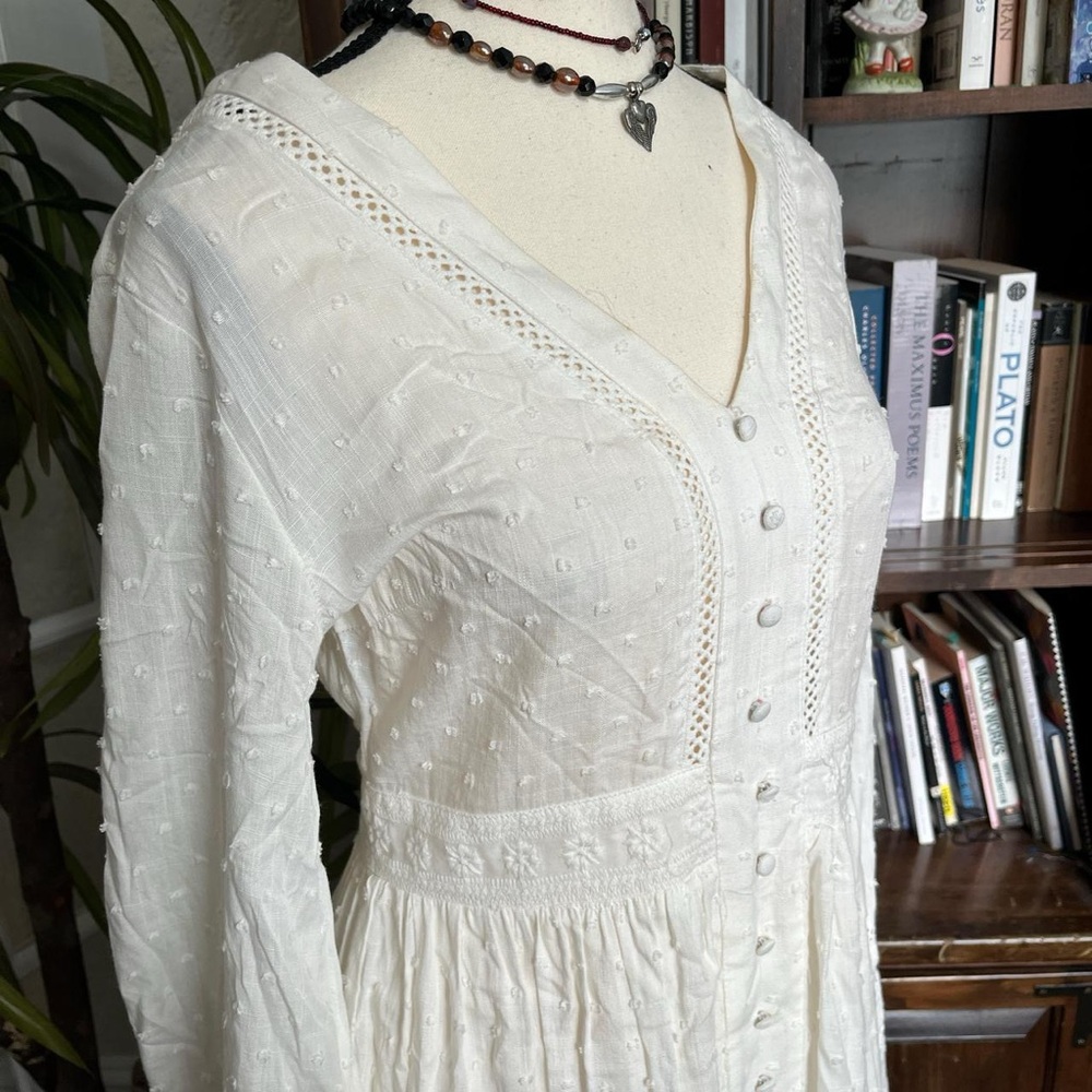 Elegant White Button-Down Dress